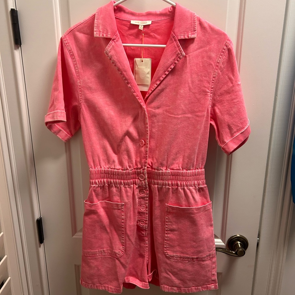 Skies Are Blue Vibrant Pink Romper